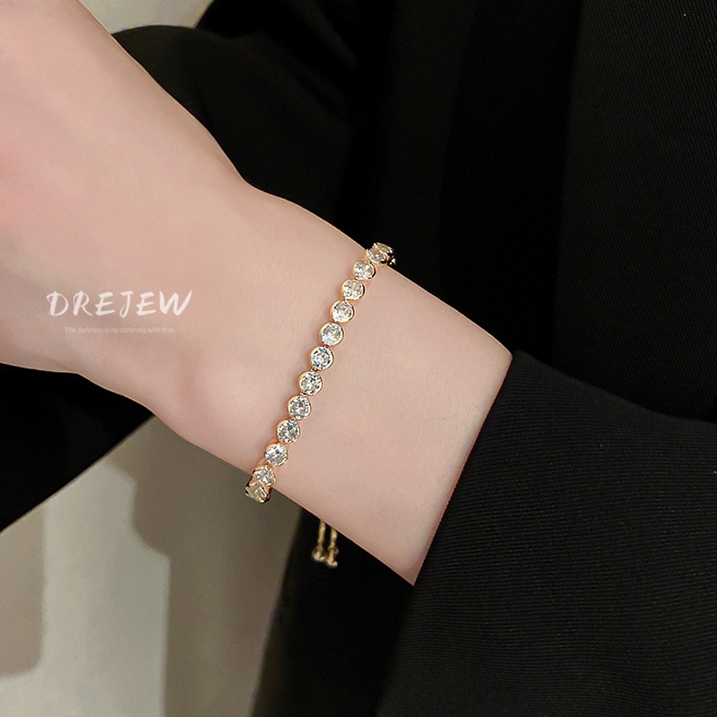DREJEW Vòng Đeo Tay Dát Kim Cương Kiểu Hình Học Sang Trọng Nhẹ Nhàng