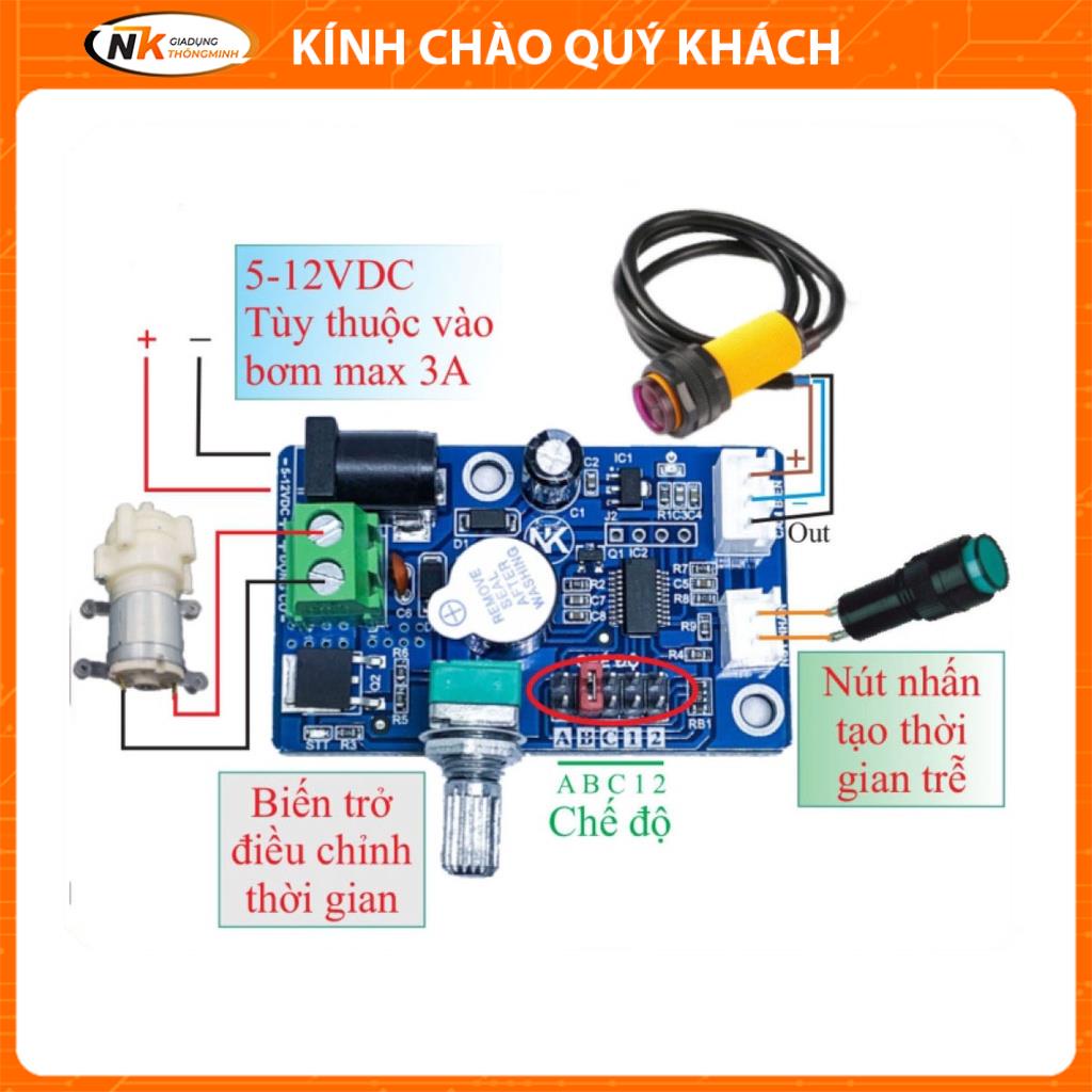 Mạch tạo trễ ❤️ rửa tay ❤️ chiết xuất chất lỏng RT-D01 Ver 2.0