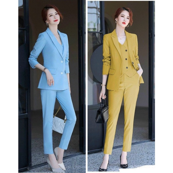 Set nguyên bộ áo Vest 2 lớp tay dài - quần dài + Ghi Lê TJ33