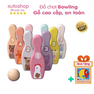 Bộ đồ chơi Bowling bằng gỗ cho bé hình con vật XutoShop