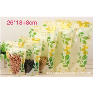 Set 10 túi zip lá xanh