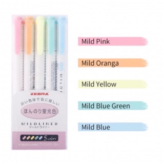 Set 5 bút dạ quang Zebra Mildliner
