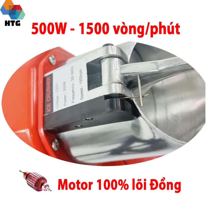 Máy bào đá tuyết IC-203, xay mịn, phiên bản nâng cấp 3 lưỡi, công suất 500W mạnh mẽ, motor dây đồng nguyên chất