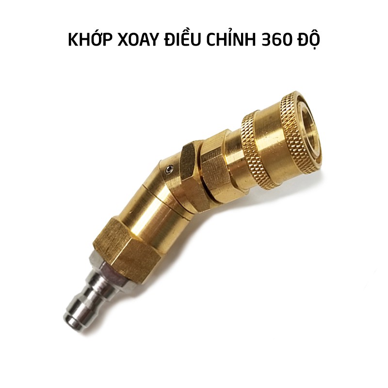 Khớp xoay điều chỉnh 360 độ nối béc súng xịt rửa xe áp - Ren nối nhanh 1/4 inch - đầu nối nhanh xoay 360 độ C0004-7