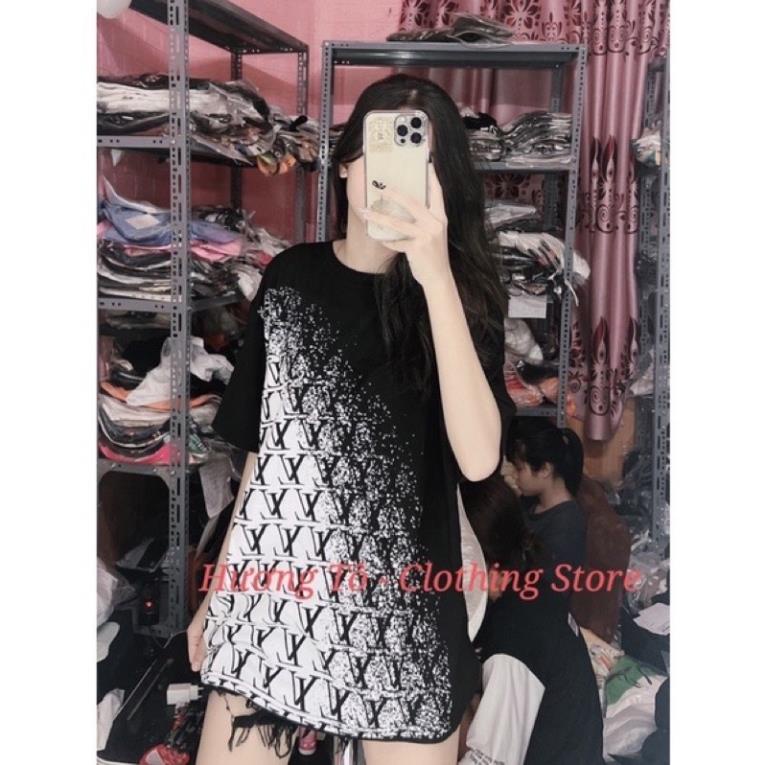 [XẢ KHO] Áo Thun Nữ Form Rộng Chất Đẹp, Áo Phông  Vintage 3158 In Hình Hoạ Tiết Chữ Chéo Luôn Vui Tươi Tay Lỡ Giấu Quần