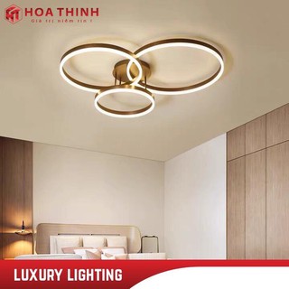 (Bảo hành 2 năm) Đèn ốp trần 3 vòng tròn, 3 chế độ ánh sáng trang trí phòng khách hiện đại