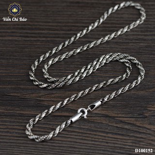 Dây Chuyền bạc nam VIỄN CHÍ BẢO xích xoắn chất liệu bạc thái - D100029