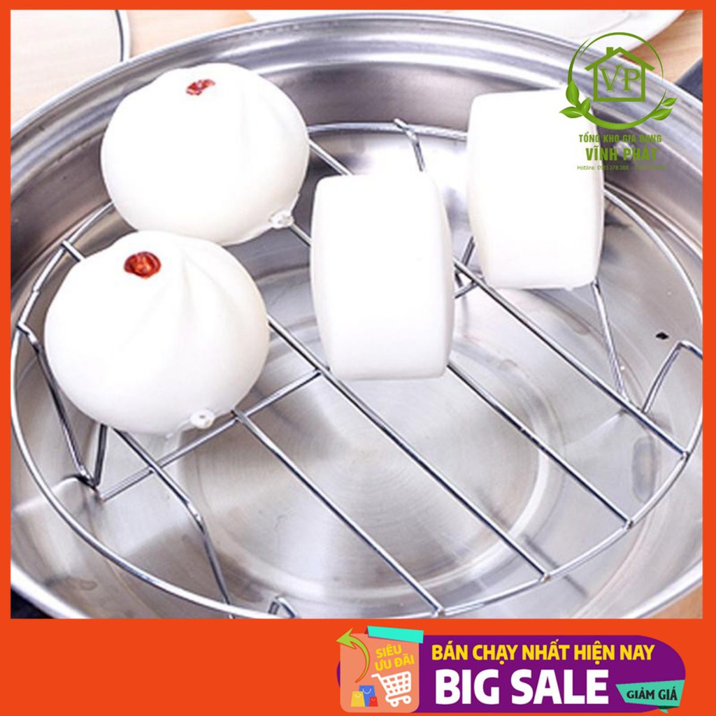 Vỉ inox 4 chân dùng để hấp đồ hấp bánh siêu tiện lợi - Đường kính 19cm