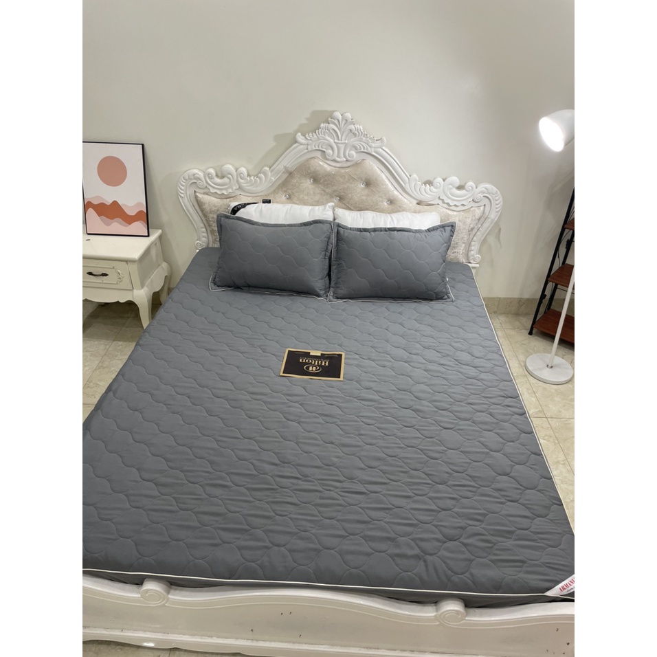 Bộ Ga Gối 3 Món Trần Bông Cotton Đũi,1m6x2m,1m8x2m,2mx2m2[MÀU GHI]