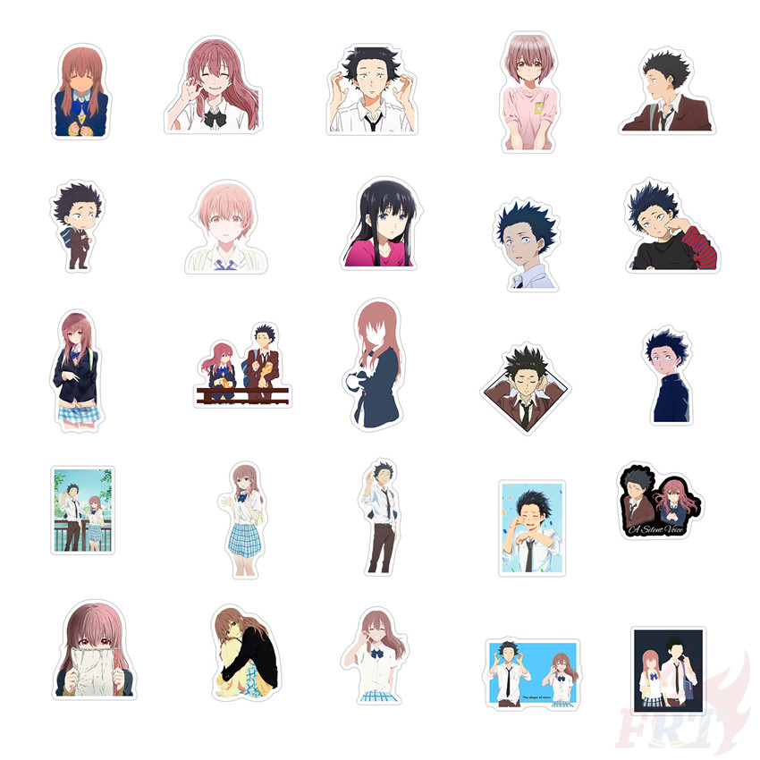 ❉ A Silent Voice／The Shape of Voice - Anime Ishida Shouya Nishimiya Shouko Stickers ❉ 50Pcs/Set Waterproof DIY Fashion Decals Doodle Stickers