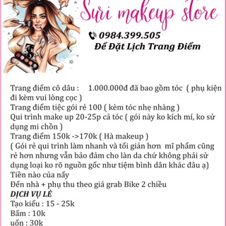 Bảng giá cho Spa - Nail - Mi
