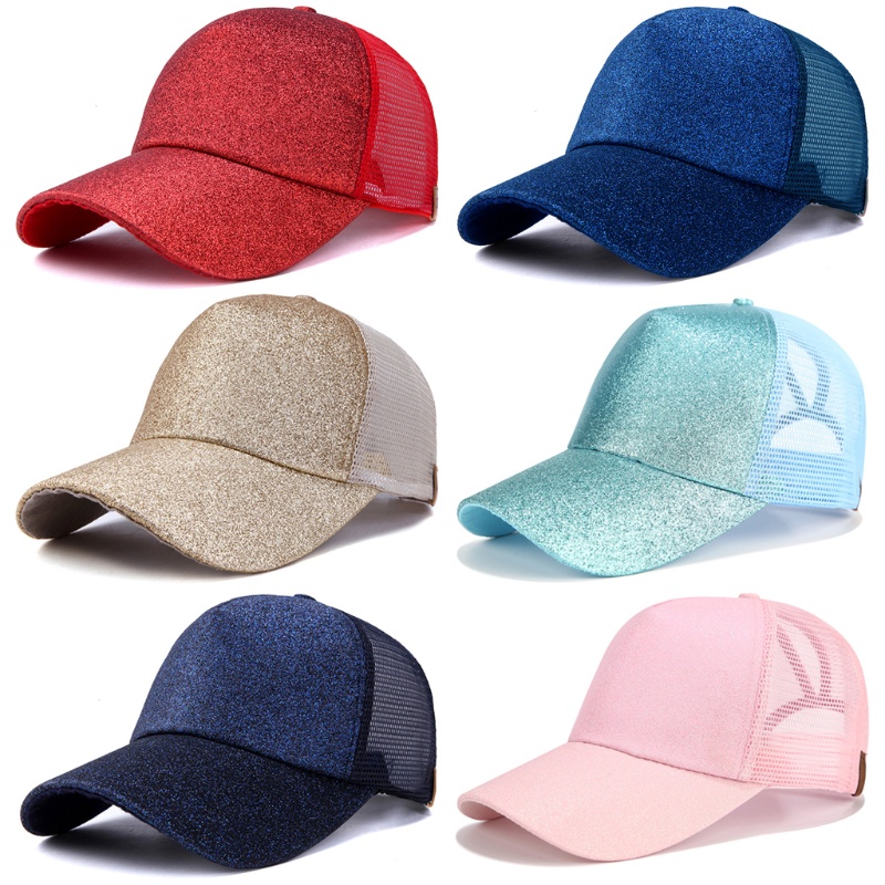 Mũ Lưỡi Trai Phối Lưới Lấp Lánh Thời Trang Mùa Hè Cho Nam Và Nữ