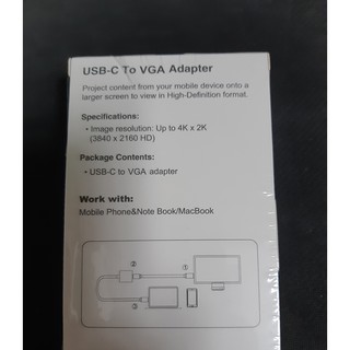 Cáp chuyển Type-c ra VGA, Type-C to VGA