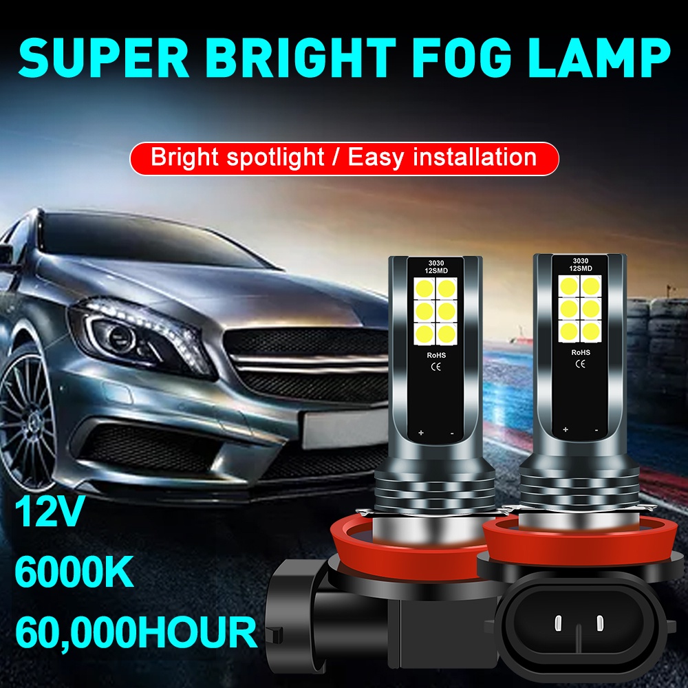 1 mảnh Bóng Đèn 12LED LED H8 H11 Bóng đèn LED chống sương mù H16 H4 H7 9005 9006 Cho Xe Hơi