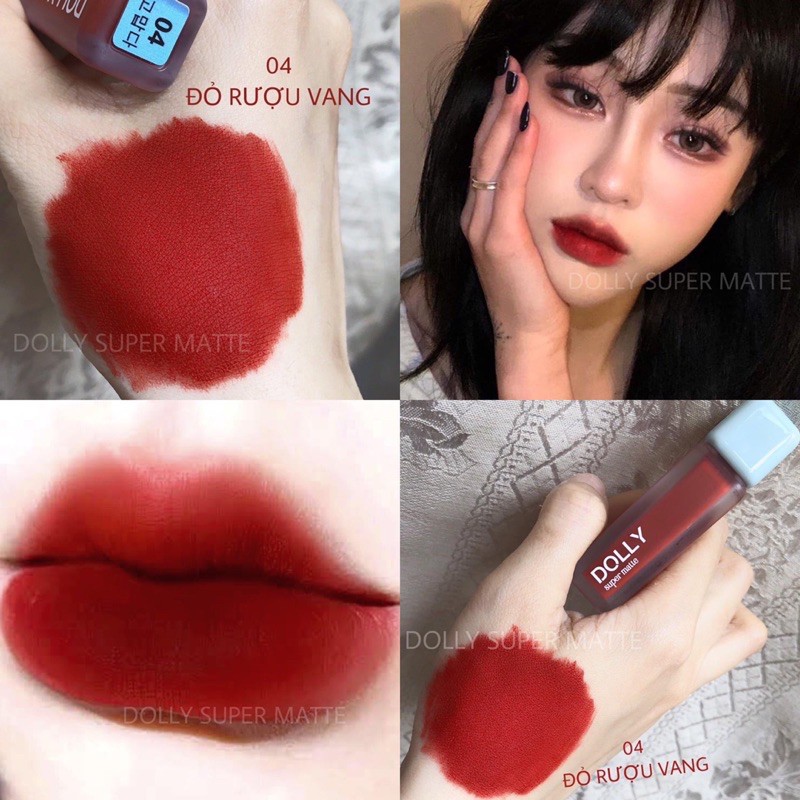 Son Lì Son Kem  DOLLY  MATTE Không Chì Cao Cấp Chính Hãng Màu