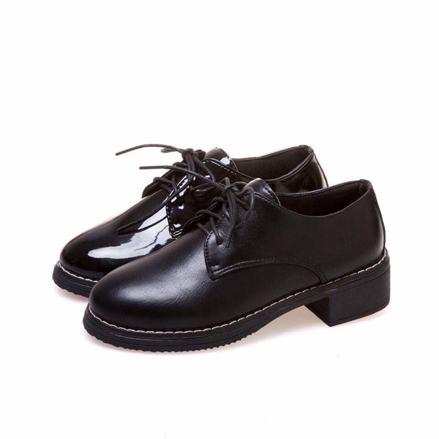 Giày oxford đen buộc dây da lì và da bóng | BigBuy360 - bigbuy360.vn
