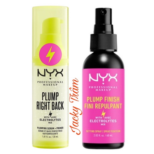 Bộ đôi kem lót/primer và xịt khoáng Nyx Plump Right Back cho da căng mịn