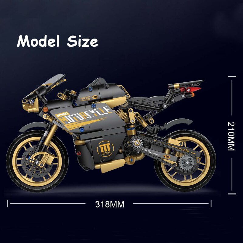 Đồ chơi Lắp ráp Mô hình Xe máy 33011 Track Whirlwind Famous Motorcycle Car Model High-Tech MOC Motorbike