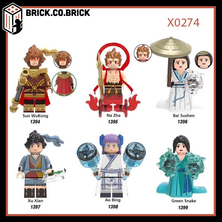 Lego Tây Du Ký Đồ chơi Lắp ráp Minifigure và Non lego Natra Tôn Ngộ Không Thanh Xà Bạch Xà X0274