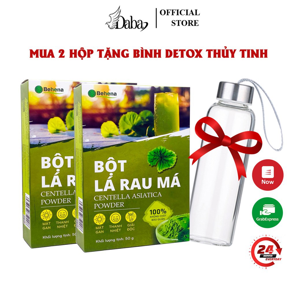 [MUA 1 TẶNG 1] Bột rau má Behena, thanh lọc cơ thể , mát gan, làm đẹp da, cải thiện hệ tiêu hoá tốt (Hộp 50gram)