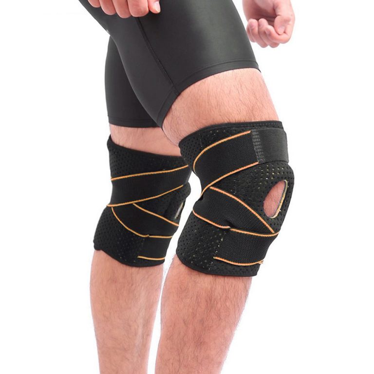 Băng Bảo Vệ Đầu Gối Có 4 Lò Xo Và Dây Quấn Hỗ Trợ Chơi Thể Thao Sport Knee Support (1 Chiếc)