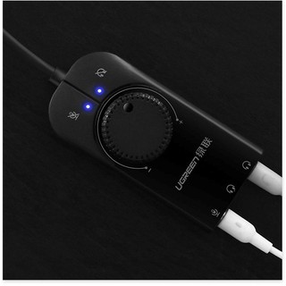 Cáp chuyển USB sang 3.5mm Loa và Mic Có Volume control UGREEN (USB Sound có chức năng điều chỉnh âm thanh) - Hàng Chính