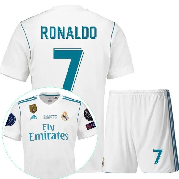 Áo Thun Đá Banh Đội Tuyển Real Madrid 2017-2018 Đồng Phục Kỷ Niệm 7 Cristiano Ronaldo