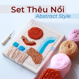 Set Thêu Nổi Tranh Trang Trí Decor Phong Cách Trừu Tượng | Punch Needle Kit Abstract Style for for Beginners