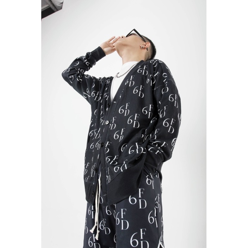 ÁO KHOÁC DÀI TAY CARDIGAN NAVY MONOGRAM / UNISEX