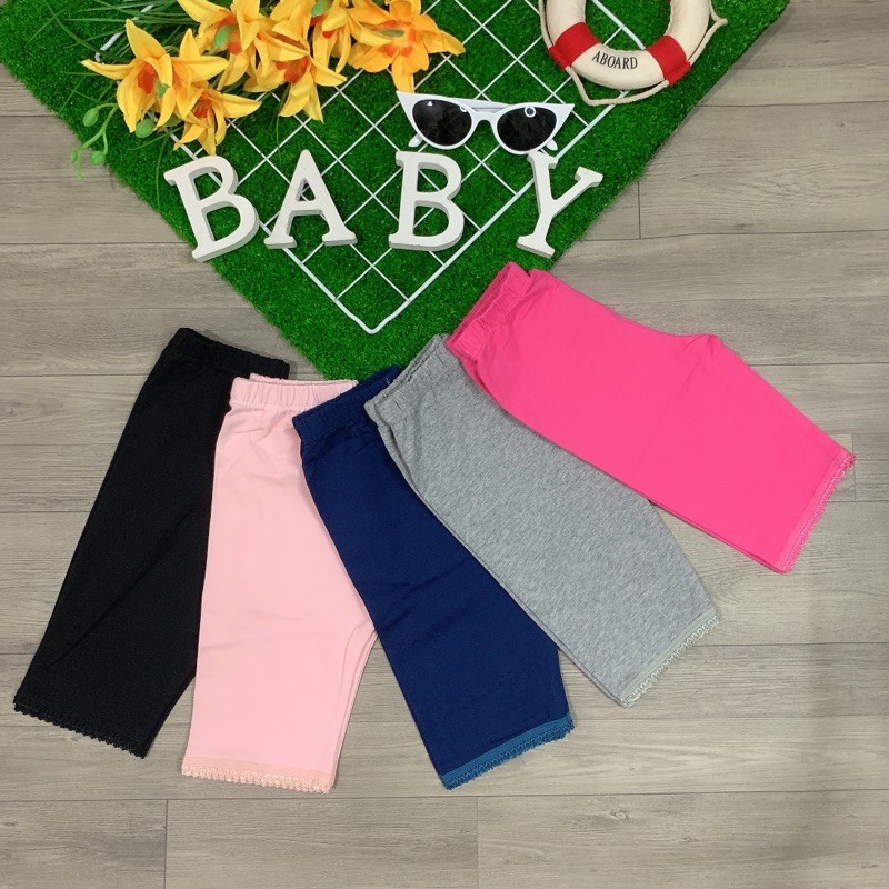 Quần Legging Lửng Bé Gái Phối Ren ( 9-20kg )