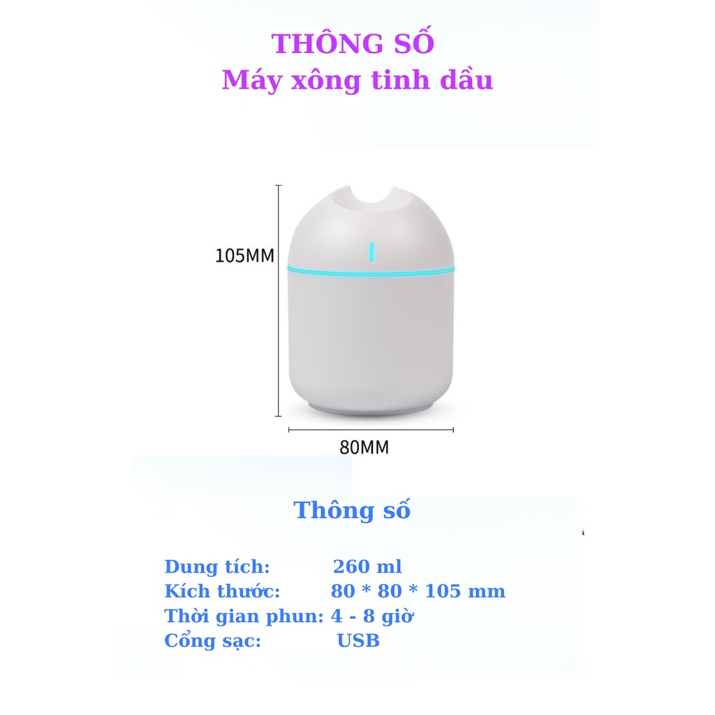 Máy Xông Tinh Dầu Khuếch Tán Tinh Dầu - Máy Phun Sương Mini 250ml DX68- VenuShop