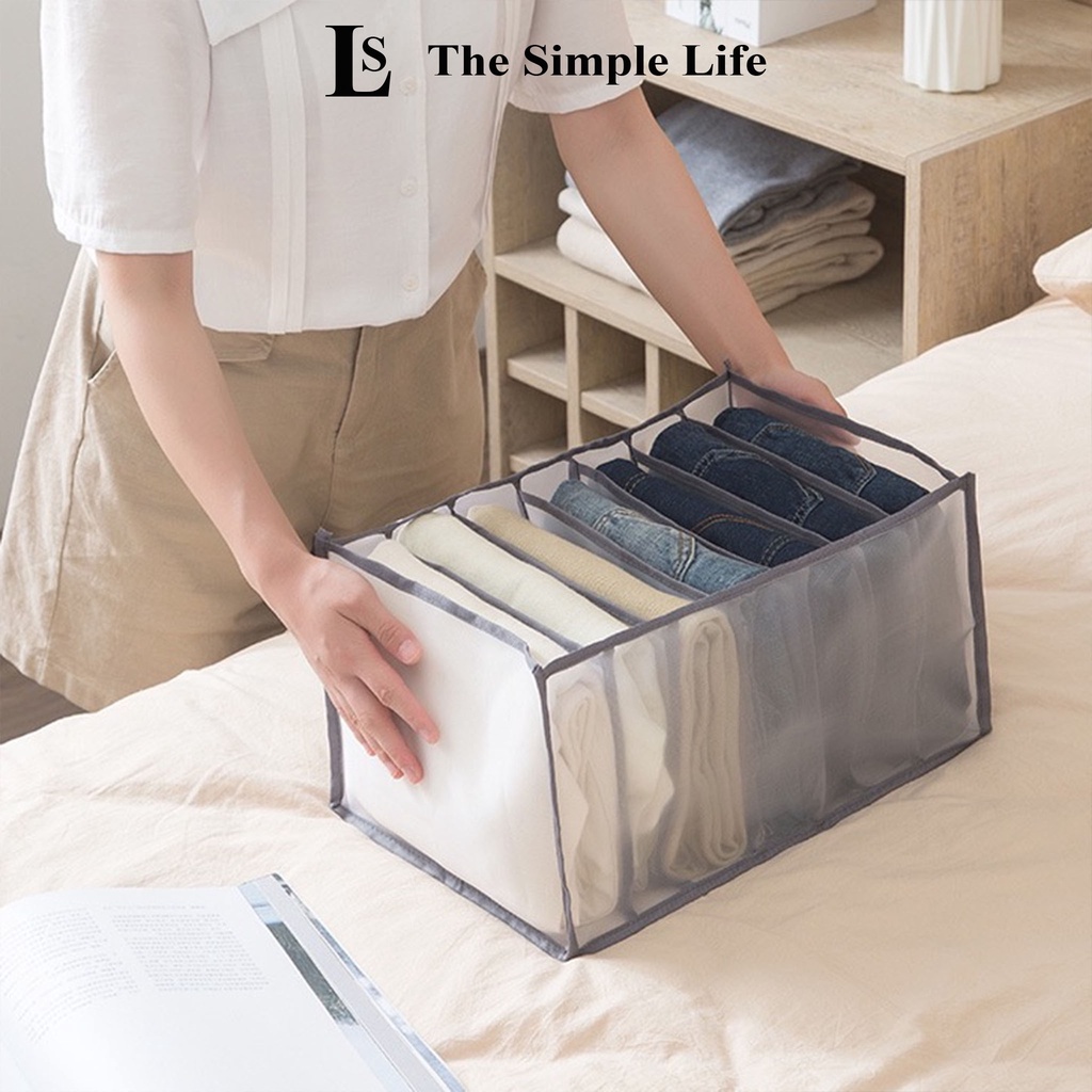 Túi vải đựng quần áo 7 ngăn, khay vải đựng đồ lót tất vớ tiện dụng, hộp sắp xếp quần áo chia ngăn gọn gàng [CHÍNH HÃNG]