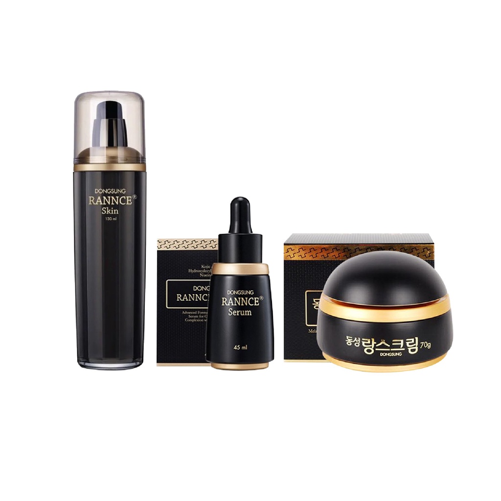 Bộ ba hỗ trợ cải thiện dưỡng ẩm, giảm thâm nám, tàn nhang và mờ thâm cao cấp Dongsung Skin + Serum + Cream BLOOMING