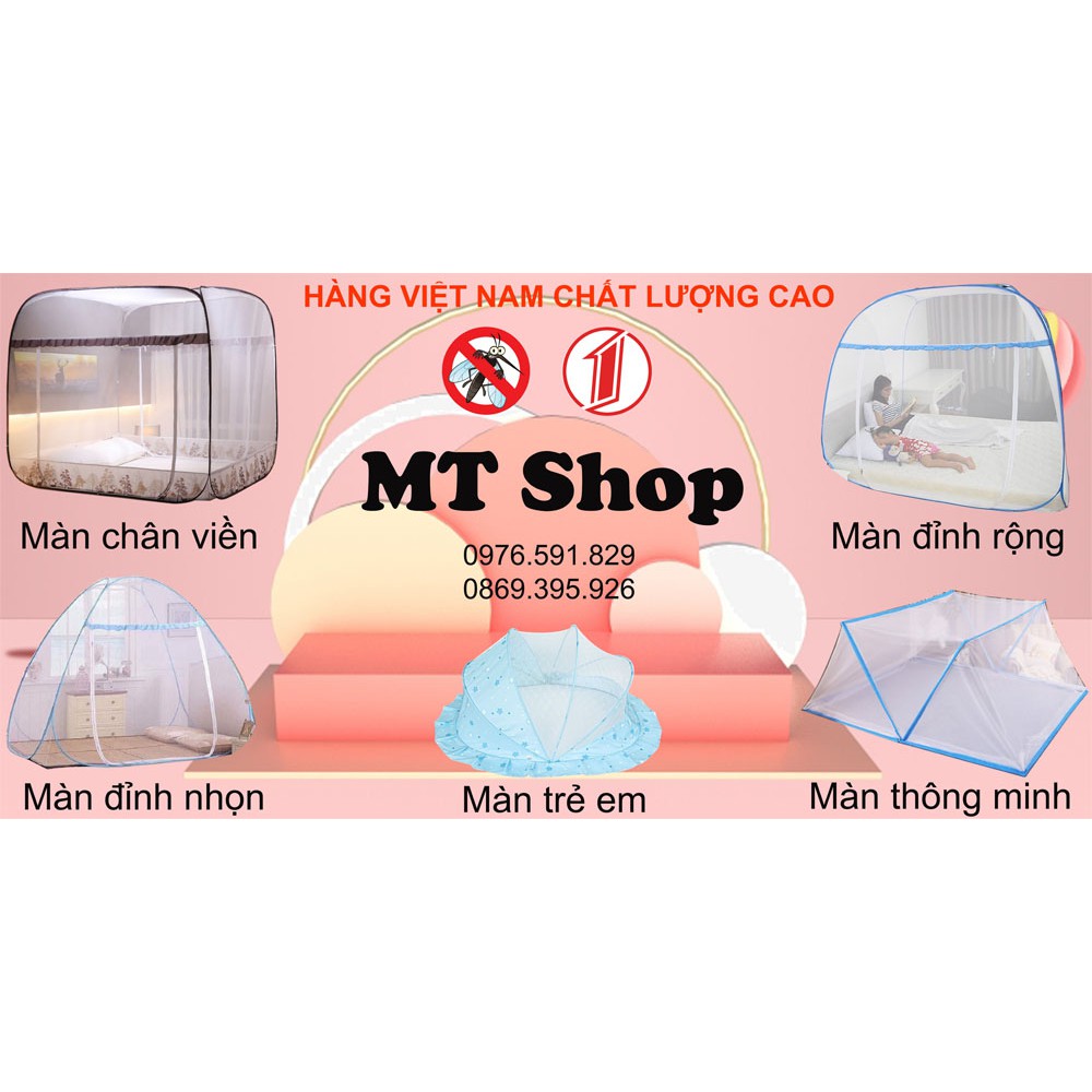 Màn chụp tự bung đỉnh vuông cao cấp- Mẫu mùng chụp có viền chân chống muỗi tuyệt đối