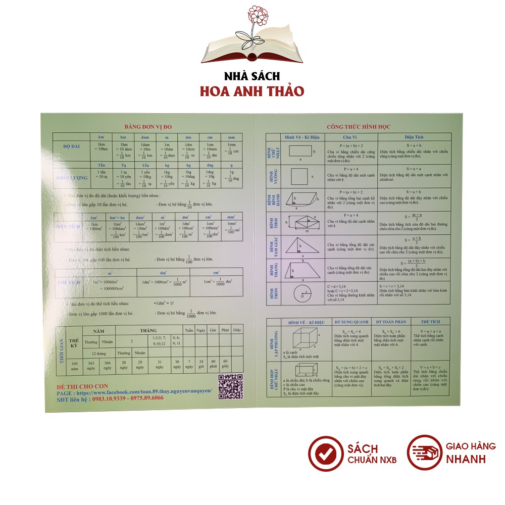 Sách - Tóm tắt Công thức Toán tiểu học