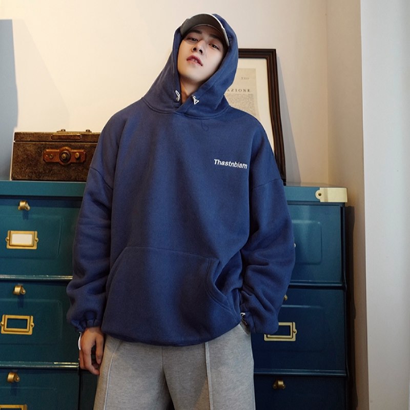 Áo Hoodie Tay Dài Dáng Rộng Phong Cách Hàn Quốc Cho Nam Giới