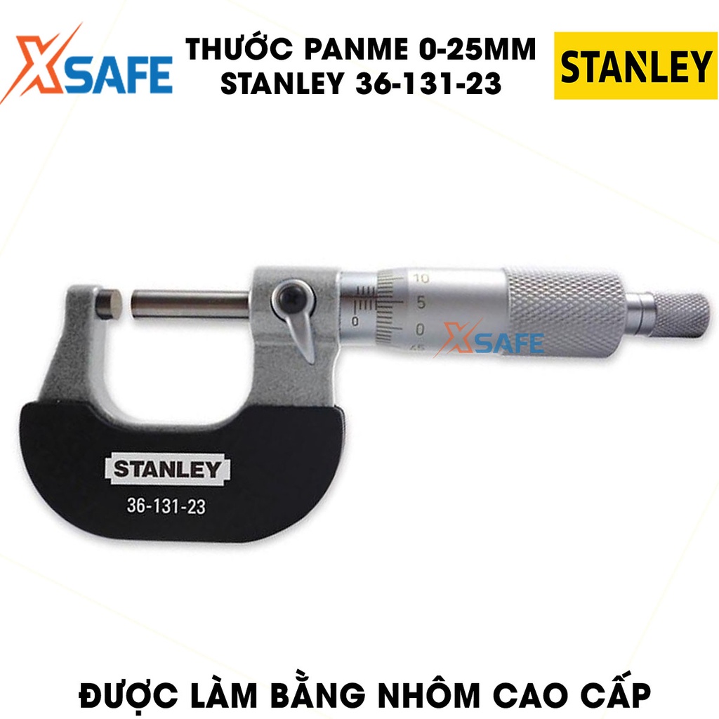 Thước panme STANLEY gia công nhôm cao cấp Thước đo Panme cơ vật liệu bền đẹp không bị gỉ sét, độ chia 0.001mm