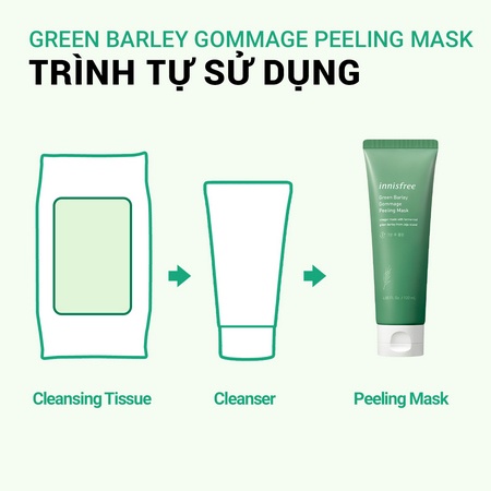 Tẩy tế bào chết lúa mạch Innisfree Green Barley Gommage peeling mask