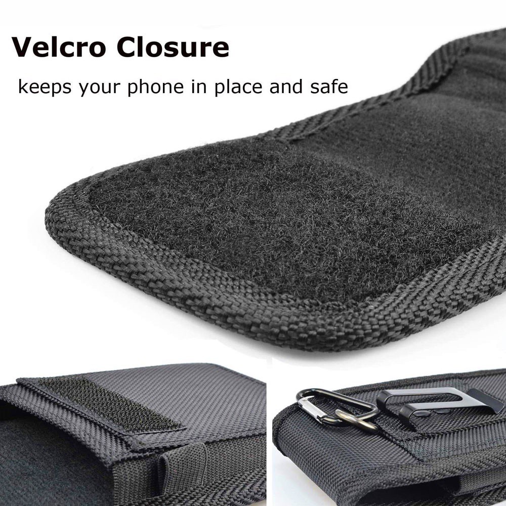 NORMAN Black Phone Pouch Vertical Cell Phone Holster Mobile Phone Bags Holster Pouch Nylon For Phone Waist Bag With Belt Clip Pouch Wallet Case/Multicolor