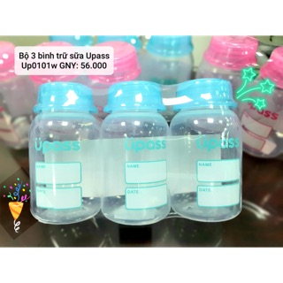 Bộ 3 bình trữ sữa Upass Thái Lan