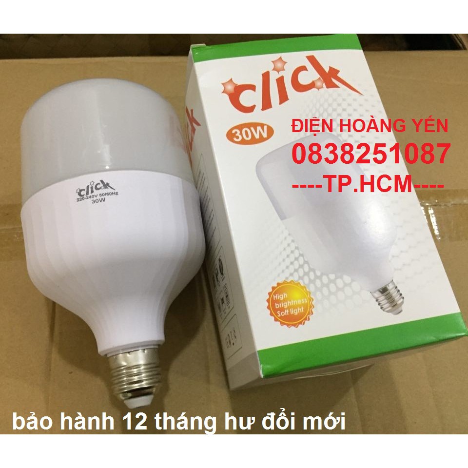 Combo 3 bóng đèn LED trụ tròn công suất 30W - ánh sáng trắng (bảo hành 1 năm - siêu sáng)