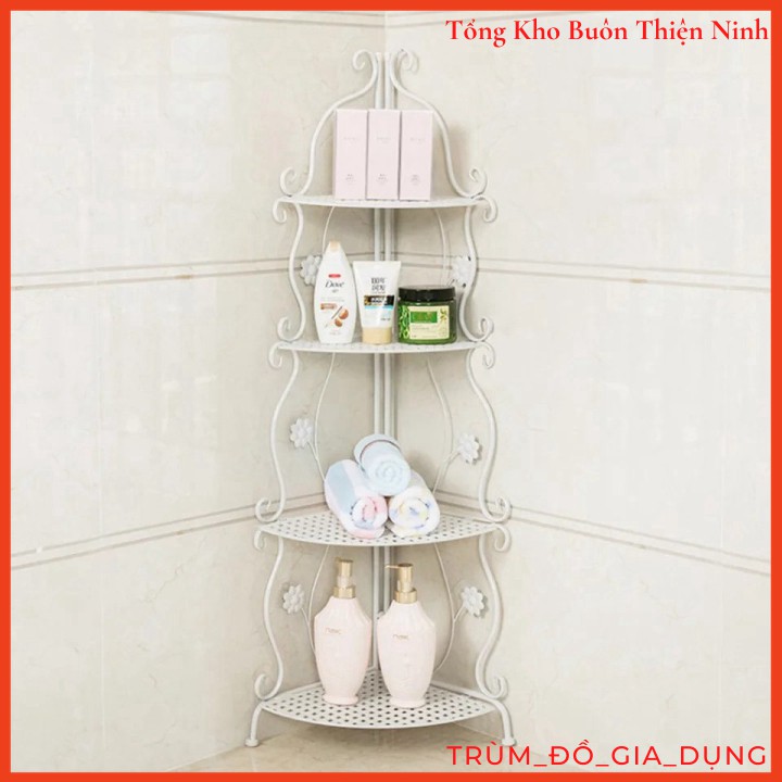 Kệ góc sắt đa năng 4 tầng hoa văn