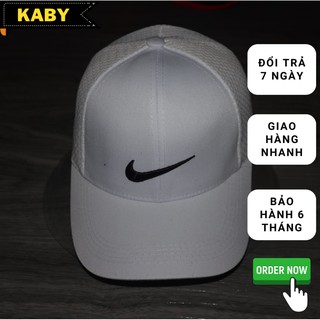 Mũ lưỡi trai ❤️ Nón phối lưới thêu chữ nike trắng logo màu đen  form unisex nam nữ RD-NONKET043