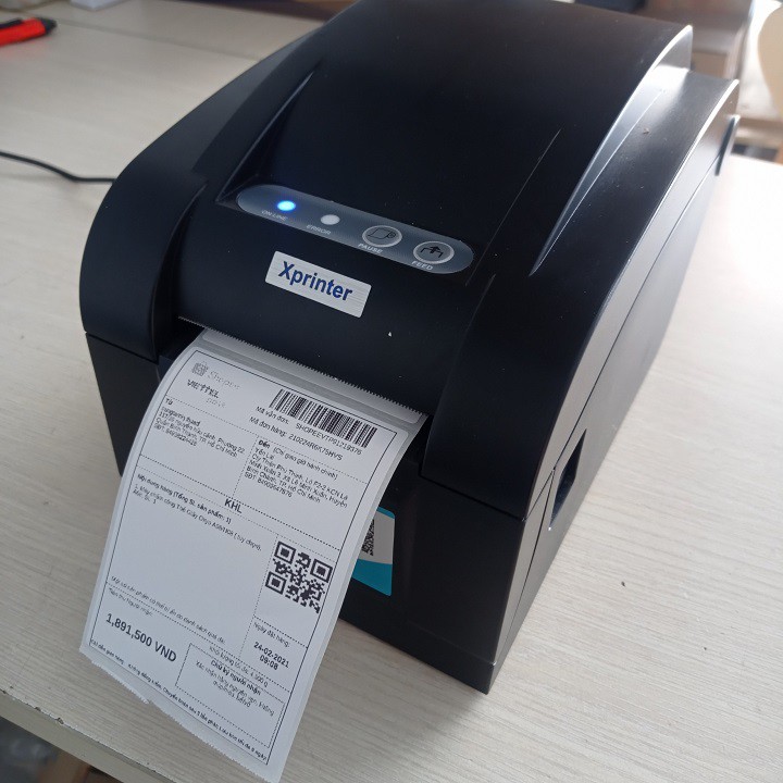 Máy in mã vạch Xprinter XP350B in decal 2 tem và in vận đơn TMDT Shopee Giá Rẻ Nhất Shopee