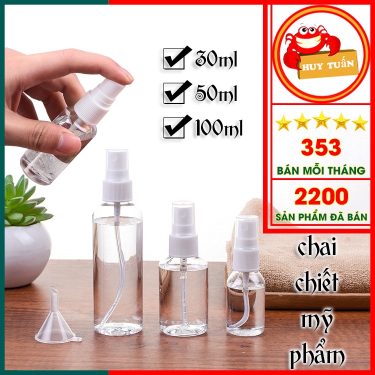 Chai chiết mỹ phẩm phun sương - Lọ chiết nước hoa dạng xịt các mức dung tích (BC03)