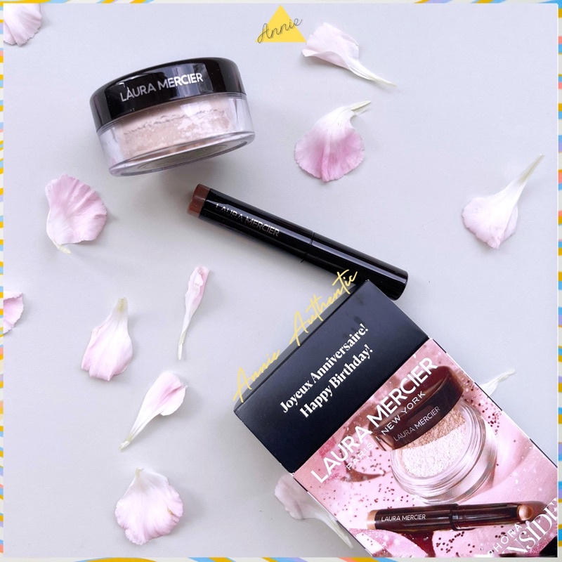 Set LAURA MERCIER phấn phủ & kẻ mắt nhủ mini