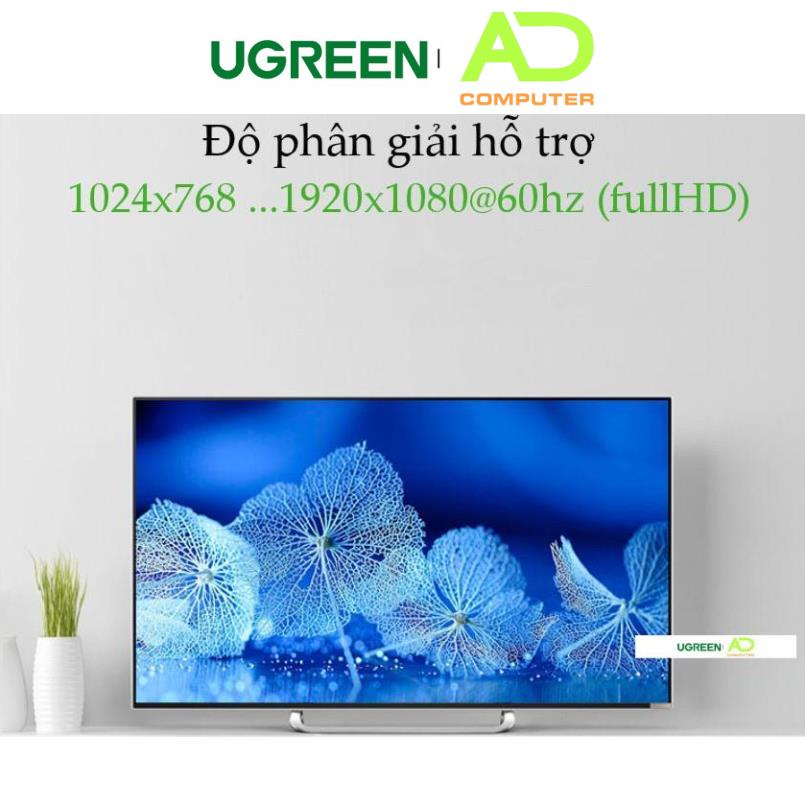 Bộ chuyển đổi HDMI sang HDMI/VGA (hỗ trợ nguồn 5V + Audio 3.5) 30cm UGREEN CM101 40744