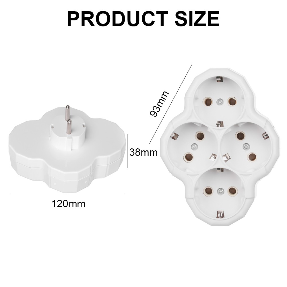 Phích Cắm Chuyển Đổi 1 Sang 4 Chiều 16a Ac 110-250v Chuẩn Châu Âu | BigBuy360 - bigbuy360.vn