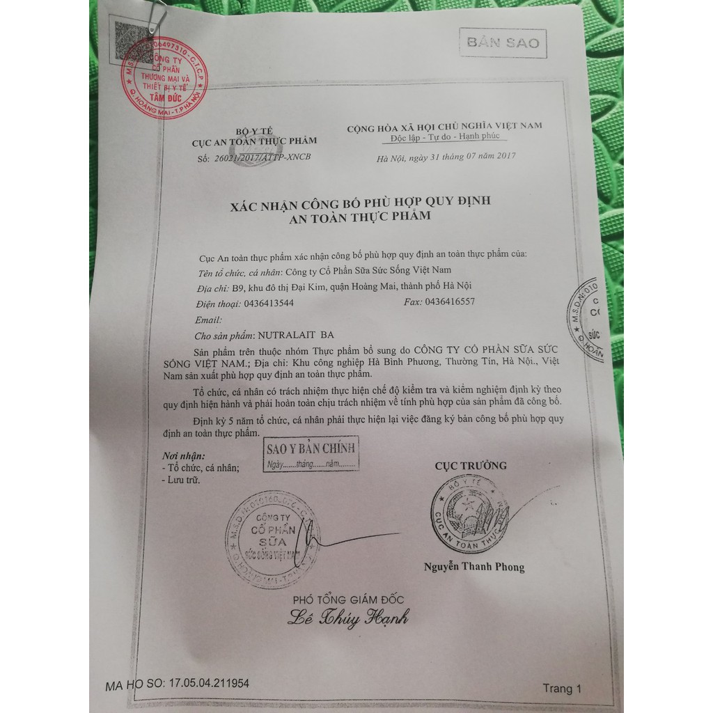 Sữa Nutralait BA hộp 700g