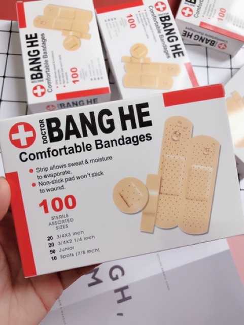 COMBO 100 miếng dán vết thương gồm 4 kích cỡ